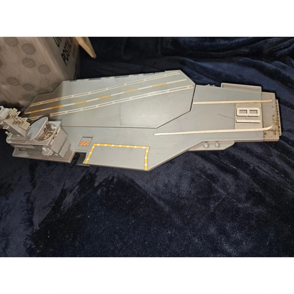 Vintage Micro Machines Aircraft Carrier Playset No 18 Military Ship Gray 90s Toy